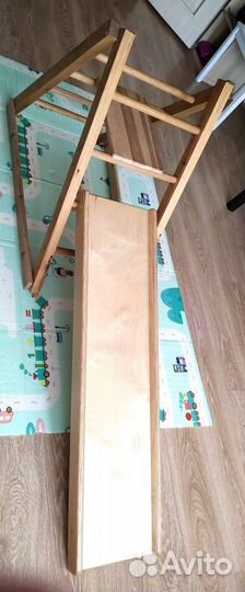 Детская горка деревянная лесенка