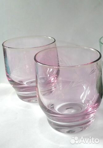 Бокалы цветное стекло, 6 шт