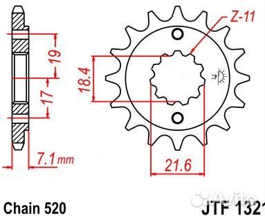 Звезда передняя JT Sprockets JTF1321