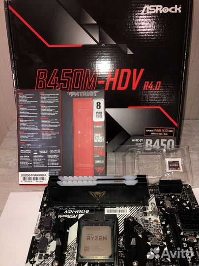 Asrock b450m, ryzen 5 4500, 16 Gb 3200Mhz