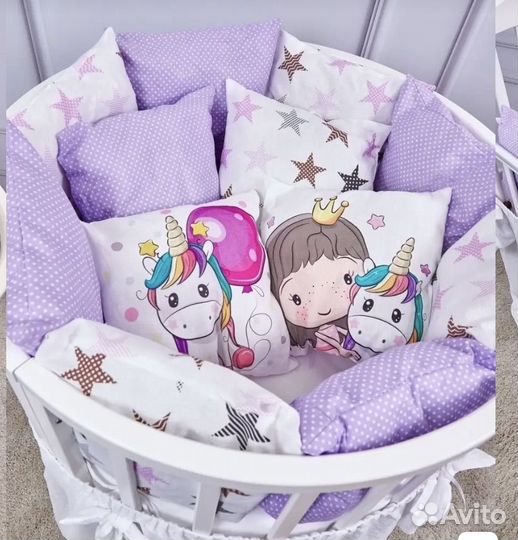 Бортики в кроватку для девочки