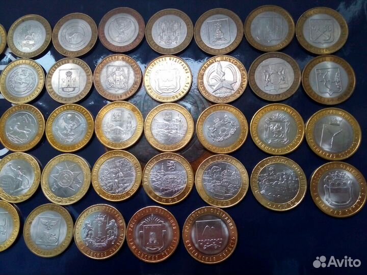 10р биметалл. 54 разных Монет