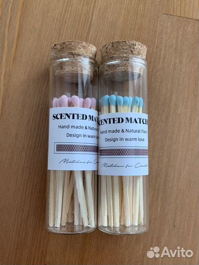 Спички цветные 7,5см в стеклянной колбе для свечей