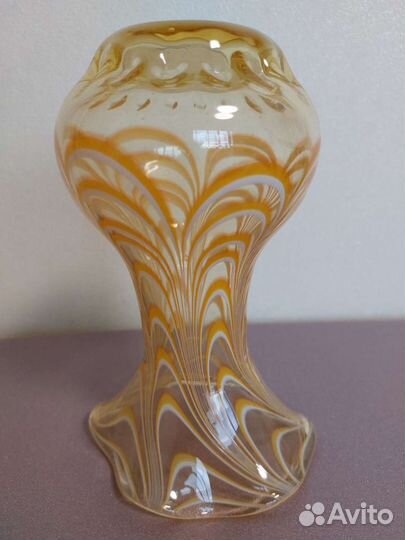 Ваза цветное стекло гутная техника СССР
