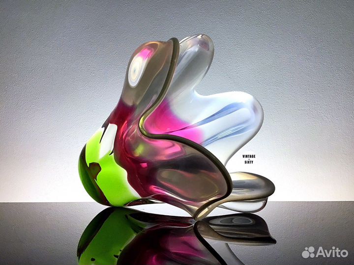 Ваза крокус кобальт Богемия Чехословакия