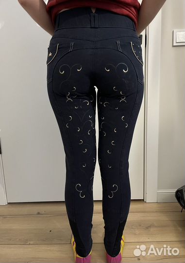 Бриджи для верховой езды с силиконовой леей