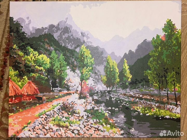 Картина весна в горах