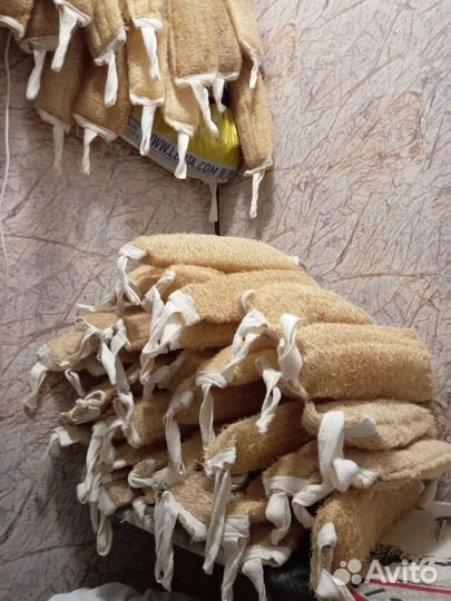 Эколюфа.Мочалка из люфы массаж 5шт,антицеллюлитная