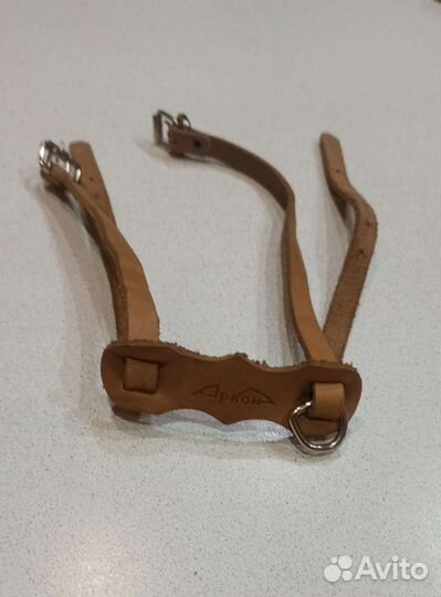 Шлейка для маленьких собак Люкс кожаная Аркон