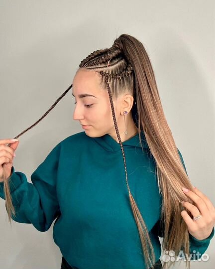 Афрохвост, боксерские косы, брейды, афрокосы