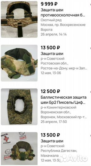 Защита шеи от бронежилета