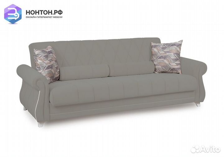 Диван книжка Роуз серо-бежевый