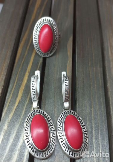 Комплект серьги и кольцо