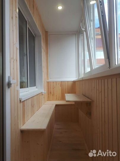 Отделка балконов евровагонкой, остекление балконов