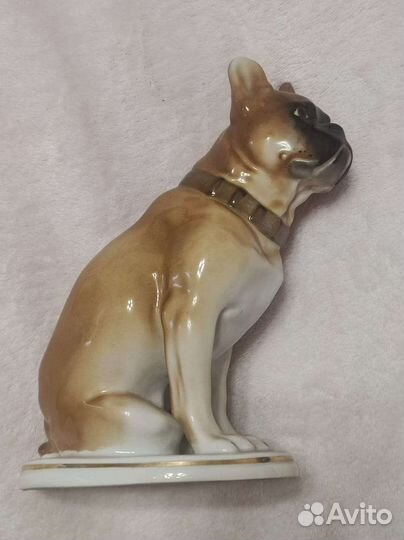 Статуэтка Бульдог, фарфор лфз СССР