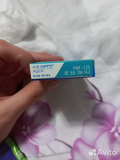 Линзы контактные Air optix -1.25 4 шт