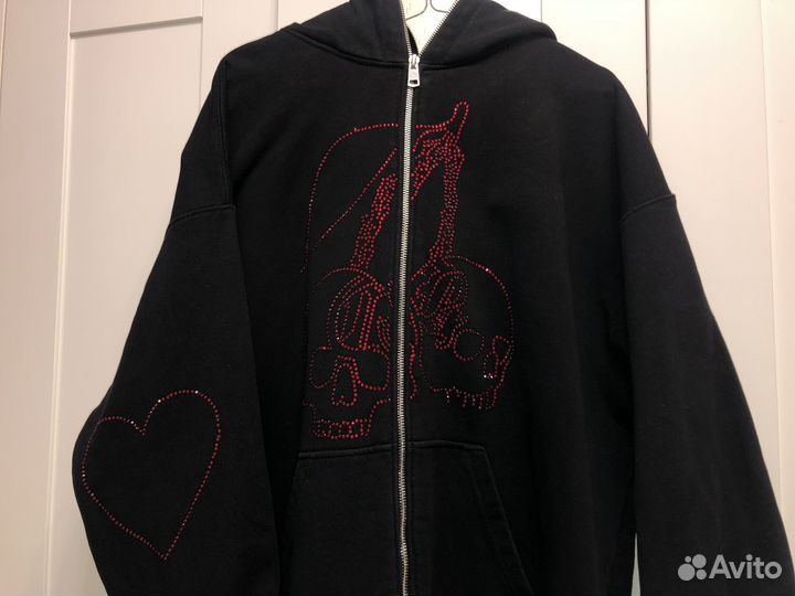 Зип худи со стразами cherry baby