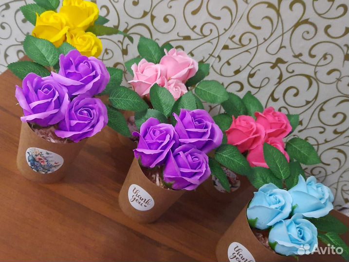 Мыльные букеты ручной работы