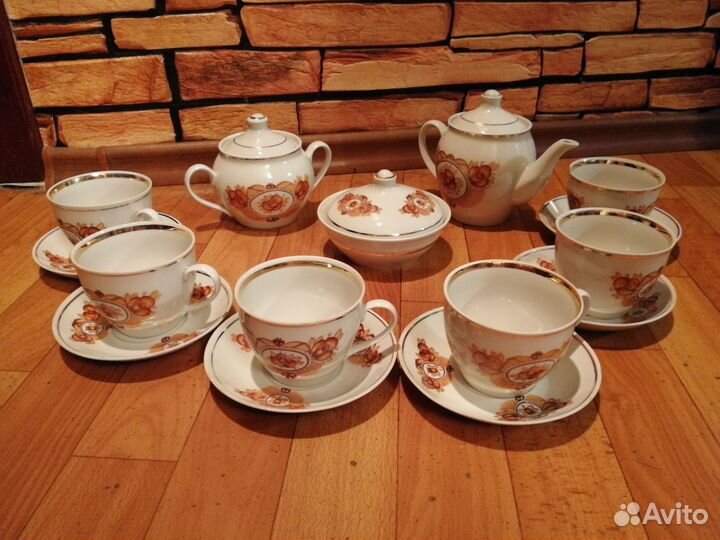 Чайный сервиз фарфор СССР полонное