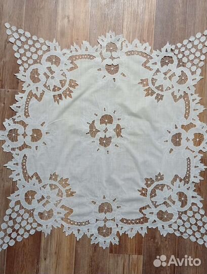 Салфетки из белого хлопка ришелье