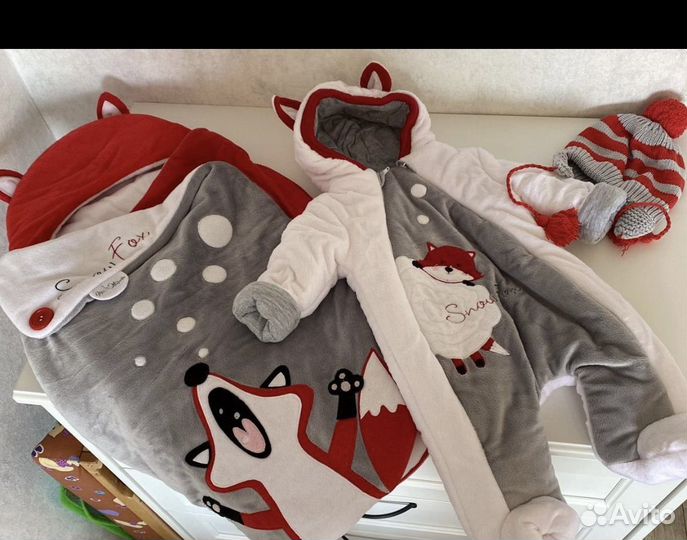 Конверт на выписку+комбенизон+шапочка