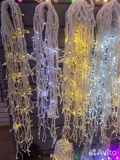 Гирлянда бахрома уличная тонкий каучук