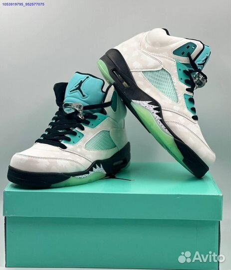 Кроссовки nike air jordan 5 island green