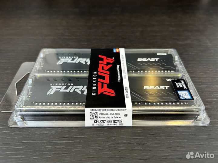 Оперативная память DDR4 32gb (2*16) 3200 Kingston