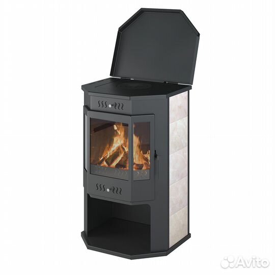 Печь-Камин везувий пк-05 Призматик с плитой беж. 1