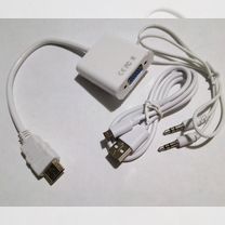 Переходник hdmi шт - VGA гн + AUX +шнур micro