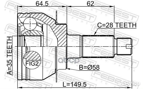 ШРУС наружный 35X58X28 suzuki SX4 06- 0710RW415