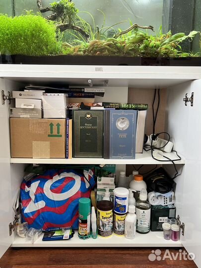 Аквариум с тумбой и рыбками