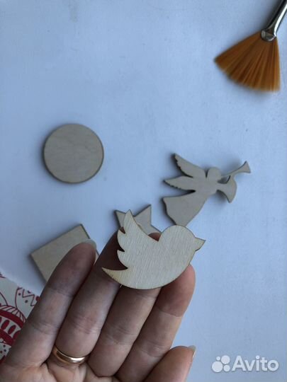 Заготовка деревянная мини птичка для декора