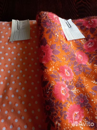 Новые отрезы ткани СССР хлопок, шерсть, фланель