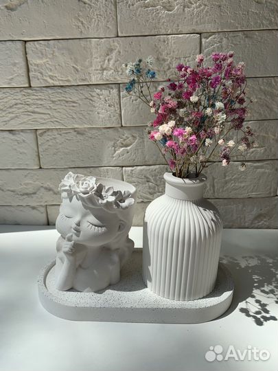 Кашпо, фигурки из гипса