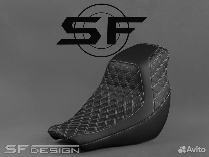 Сиденье Harley-Davidson Black Cells White Edges