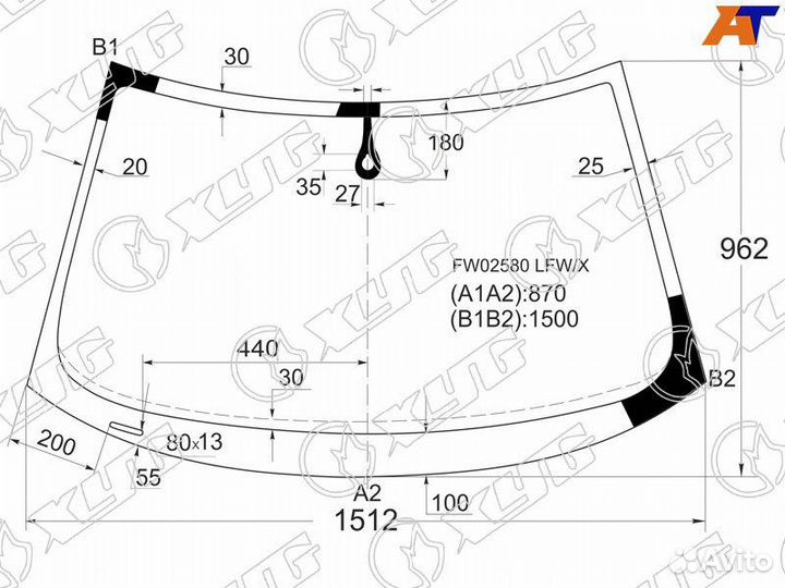 Лобовое стекло audi A3 2012г