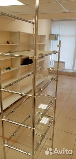 Стеллаж стеклянные полки