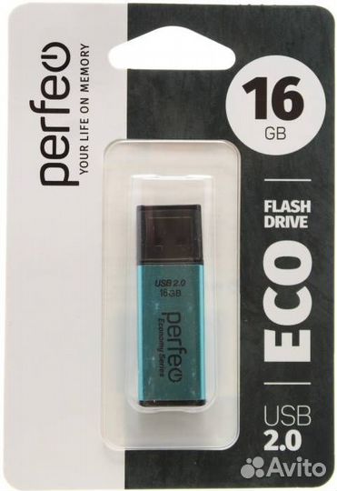 Флешка 16 гб USB Perfeo E03 Green
