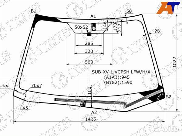 Стекло лобовое subaru impreza XV
