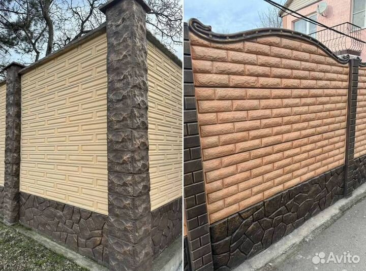 Забор из бетонный плит