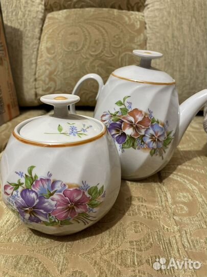 Кофейный набор, заварочный чайник, сахарница