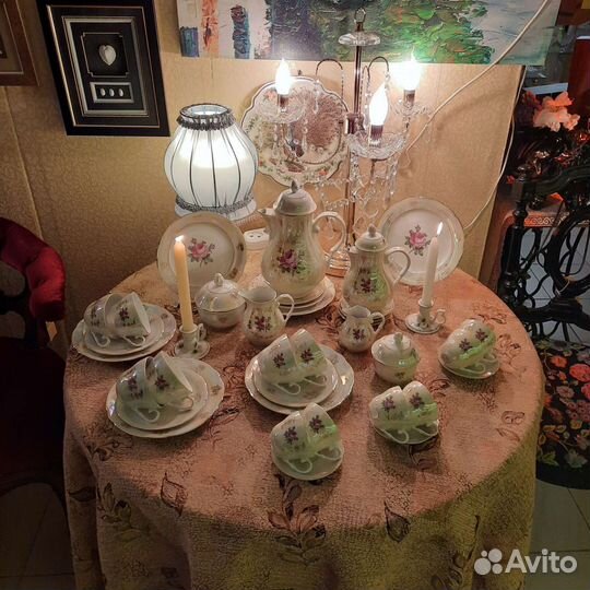 Набор посуды. сервиз чайно-кофейный.роза. германия