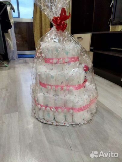 Букет из подгузников, торт