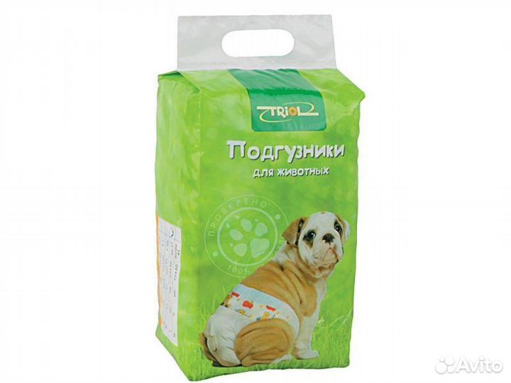 Подгузники XXL для собак весом более 30кг (10шт)