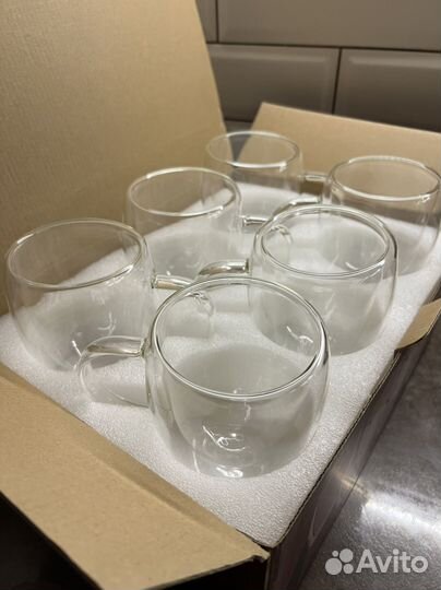 Набор кружек с двойными стенками 6шт