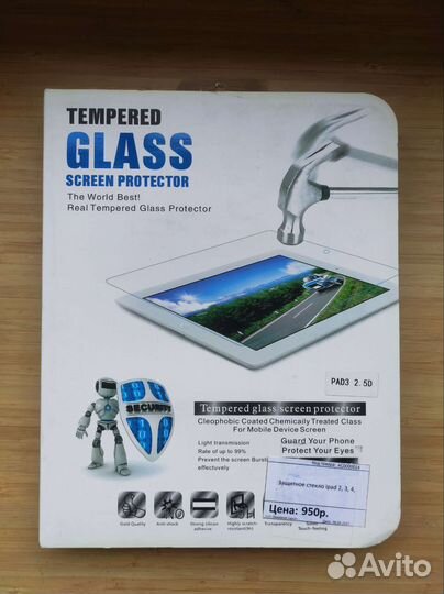 Защитное стекло iPad 2,3,4, iPad mini
