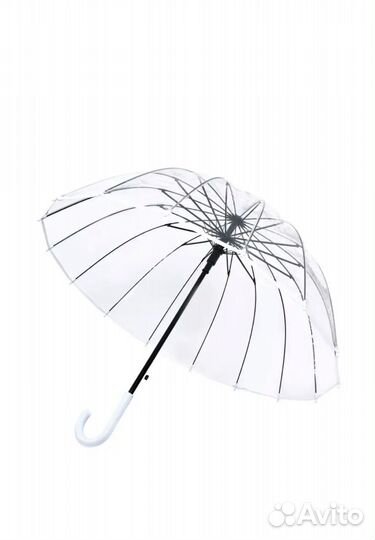 Зонт трость прозрачный