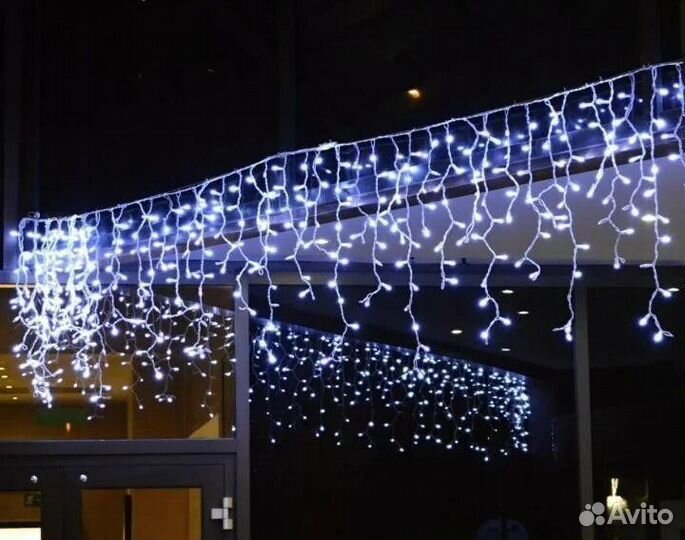 Гирлянда мерцающая бахрома, цвета на выбор