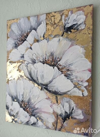 Картина цветы 45х50